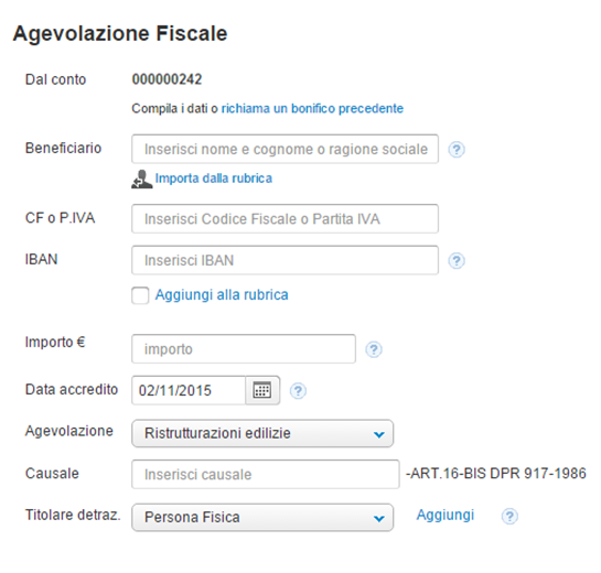 Bonifico ristrutturazione edilizia fac simile Bonifico ristrutturazione edilizia fac simile