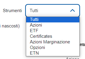 Selezione strumento