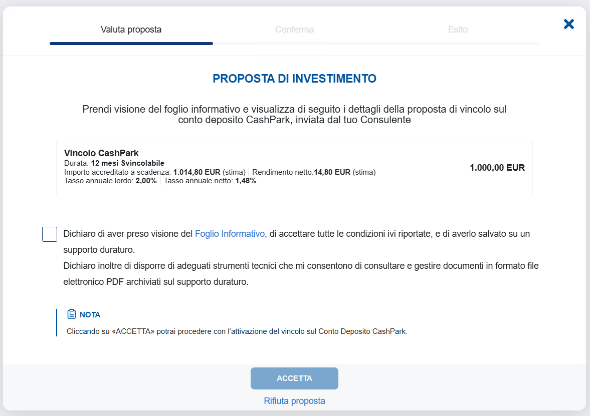 proposta investimento WC